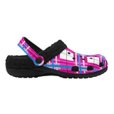 Islay Sky Tartan Fur Lined Adults Clogs - Free P&P Worldwide