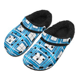 Jura Sky Tartan Fur Lined Adults Clogs - Free P&P Worldwide