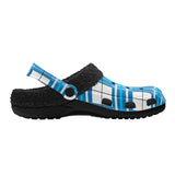 Jura Sky Tartan Fur Lined Adults Clogs - Free P&P Worldwide