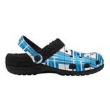 Jura Sky Tartan Fur Lined Adults Clogs - Free P&P Worldwide