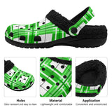 Colonsay Sky Tartan Fur Lined Adults Clogs - Free P&P Worldwide