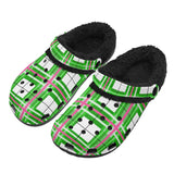 Tartan Fur Lined Adults Clogs - Free P&P Worldwide