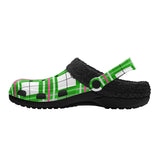 Tartan Fur Lined Adults Clogs - Free P&P Worldwide