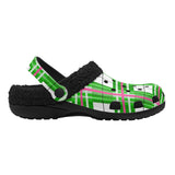 Tartan Fur Lined Adults Clogs - Free P&P Worldwide