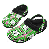 Tartan Fur Lined Adults Clogs - Free P&P Worldwide