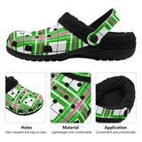 Tartan Fur Lined Adults Clogs - Free P&P Worldwide