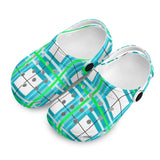 KIDS TARTAN SOFT CLOG SANDALS - FREE P&P WORLDWIDE