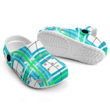 KIDS TARTAN SOFT CLOG SANDALS - FREE P&P WORLDWIDE