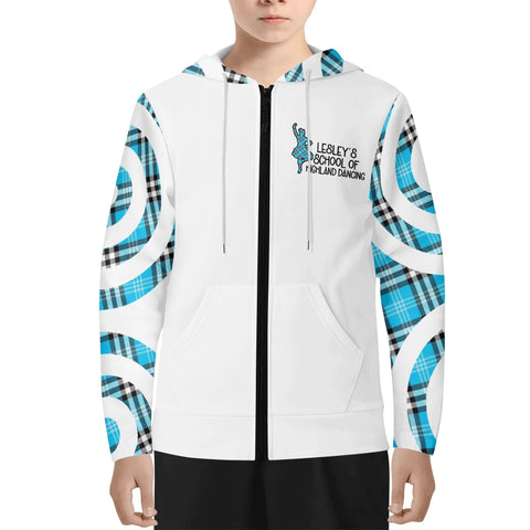 LESLEY'S SCHOOL OF HIGHLAND DANCING Youth Lightweight Zipper Hoodie - Free p&p