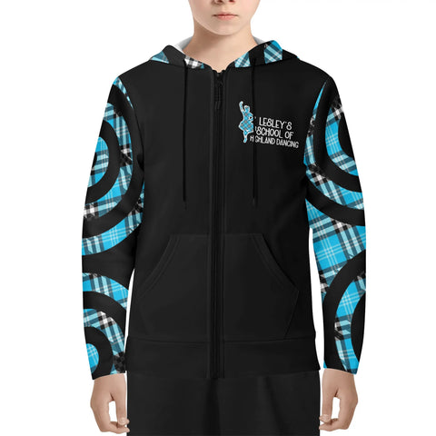 LESLEY'S SCHOOL OF HIGHLAND DANCING Youth Lightweight Zipper Hoodie - Free p&p