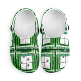 e Natural Tartan - Red & Green Kids Tartan Soft Clog Sandals - FREE p&p Worldwide