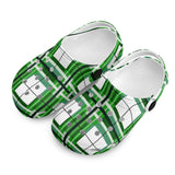 e Natural Tartan - Red & Green Kids Tartan Soft Clog Sandals - FREE p&p Worldwide