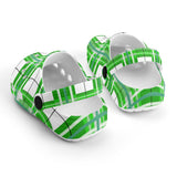e Natural Tartan - Red & Green Kids Tartan Soft Clog Sandals - FREE p&p Worldwide