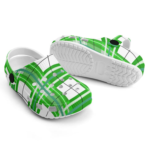 e Natural Tartan - Red & Green Kids Tartan Soft Clog Sandals - FREE p&p Worldwide