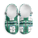 e Natural Tartan - Red & Green Kids Tartan Soft Clog Sandals - FREE p&p Worldwide