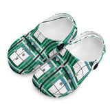 e Natural Tartan - Red & Green Kids Tartan Soft Clog Sandals - FREE p&p Worldwide