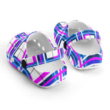 e Retro Tartan - Red & Green Kids Tartan Soft Clog Sandals - FREE p&p Worldwide