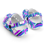 e Retro Tartan - Red & Green Kids Tartan Soft Clog Sandals - FREE p&p Worldwide
