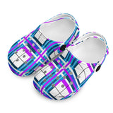 e Retro Tartan - Red & Green Kids Tartan Soft Clog Sandals - FREE p&p Worldwide