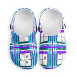 e Retro Tartan - Red & Green Kids Tartan Soft Clog Sandals - FREE p&p Worldwide