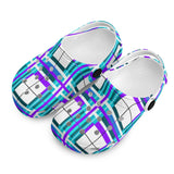 e Retro Tartan - Red & Green Kids Tartan Soft Clog Sandals - FREE p&p Worldwide