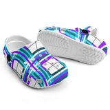 e Retro Tartan - Red & Green Kids Tartan Soft Clog Sandals - FREE p&p Worldwide