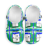 e Retro Tartan - Red & Green Kids Tartan Soft Clog Sandals - FREE p&p Worldwide