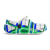 e Retro Tartan - Red & Green Kids Tartan Soft Clog Sandals - FREE p&p Worldwide