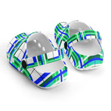 e Retro Tartan - Red & Green Kids Tartan Soft Clog Sandals - FREE p&p Worldwide