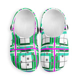 e Retro Tartan - Red & Green Kids Tartan Soft Clog Sandals - FREE p&p Worldwide