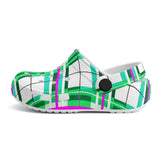 e Retro Tartan - Red & Green Kids Tartan Soft Clog Sandals - FREE p&p Worldwide