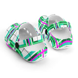 e Retro Tartan - Red & Green Kids Tartan Soft Clog Sandals - FREE p&p Worldwide