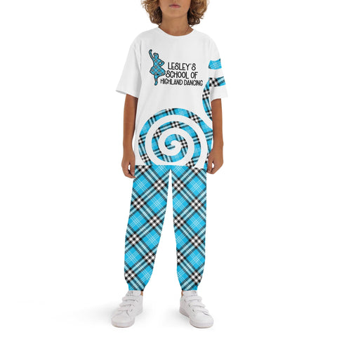 LESLEY'S SCHOOL OF HIGHLAND Children's Sleepwear Short Sleeve Shirt and Long Pants Set