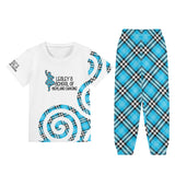 LESLEY'S SCHOOL OF HIGHLAND Children's Sleepwear Short Sleeve Shirt and Long Pants Set