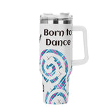 HD 40oz Stainless Steel Tumbler Gift With White Handle and Straw - Free p&p Worldwide