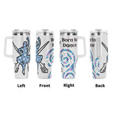 HD 40oz Stainless Steel Tumbler Gift With White Handle and Straw - Free p&p Worldwide
