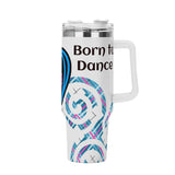 HD 40oz Stainless Steel Tumbler Gift With White Handle and Straw - Free p&p Worldwide