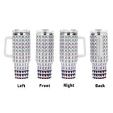 HD 40oz Stainless Steel Tumbler Gift With White Handle and Straw - Free p&p Worldwide