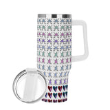 HD 40oz Stainless Steel Tumbler Gift With White Handle and Straw - Free p&p Worldwide