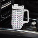 HD 40oz Stainless Steel Tumbler Gift With White Handle and Straw - Free p&p Worldwide