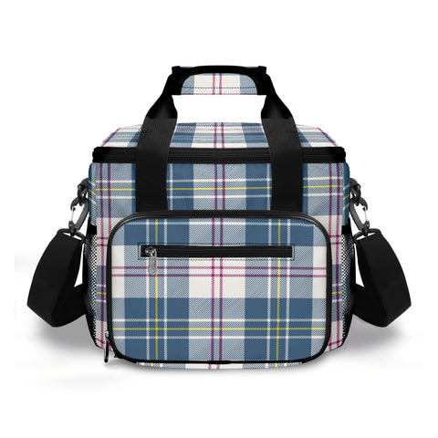 MacPherson Blue/Grey Tartan Insulated Travel Picnic Bag - Free p&p Worldwide