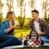 Red Tartan Insulated Travel Picnic Bag - Free p&p Worldwide