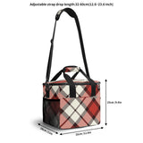 Red Tartan Insulated Travel Picnic Bag - Free p&p Worldwide