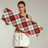 Red Tartan Sports Towel - Free p&p Worldwide