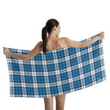 Strathclyde Blue Tartan Bath Towels for Beach, Pool, Dance, Home & Travel (2 Sizes)