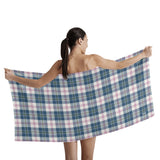 Strathclyde Grey/Blue Tartan Bath Towels for Beach, Pool, Dance, Home & Travel (2 Sizes)