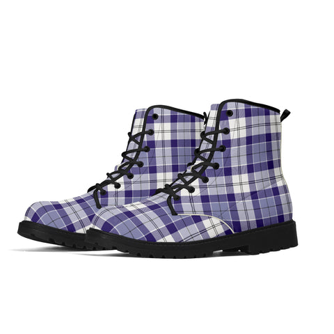 Strathclyde Purple Tartan Leather Boots - Free p&p Worldwide