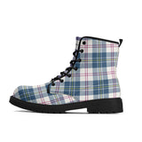 MacPherson Blue/Grey Tartan Leather Boots - Free p&p Worldwide