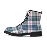 MacPherson Blue/Grey Tartan Leather Boots - Free p&p Worldwide