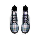 MacPherson Blue/Grey Tartan Leather Boots - Free p&p Worldwide